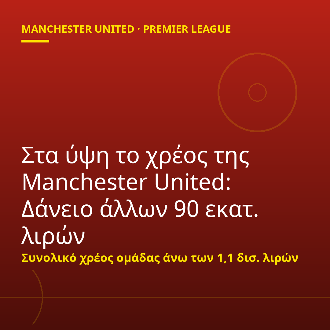 Στα ύψη το χρέος της Manchester United: Δάνειο άλλων 90 εκατ. λιρών