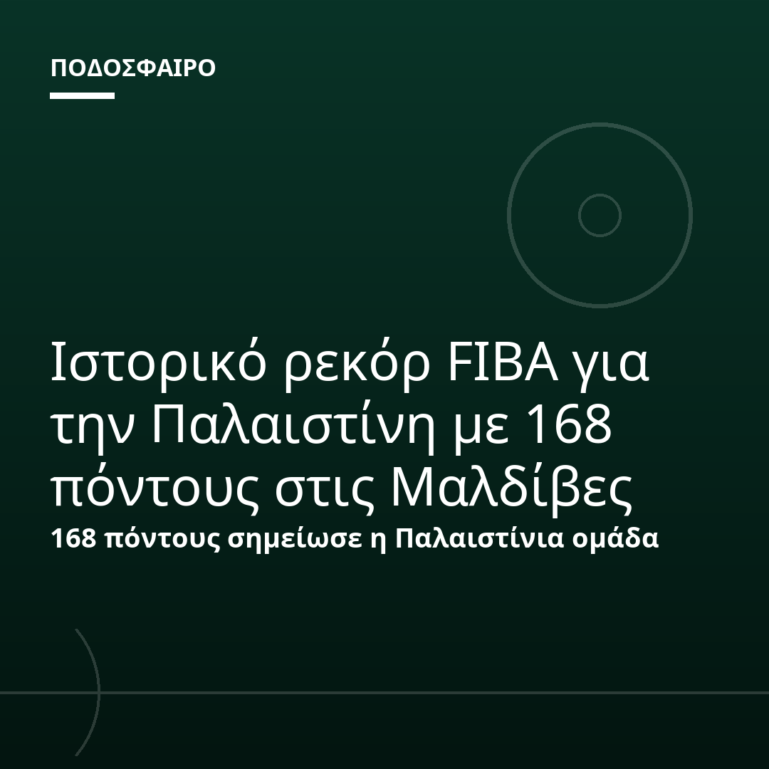 Ιστορικό ρεκόρ FIBA για την Παλαιστίνη με 168 πόντους στις Μαλδίβες