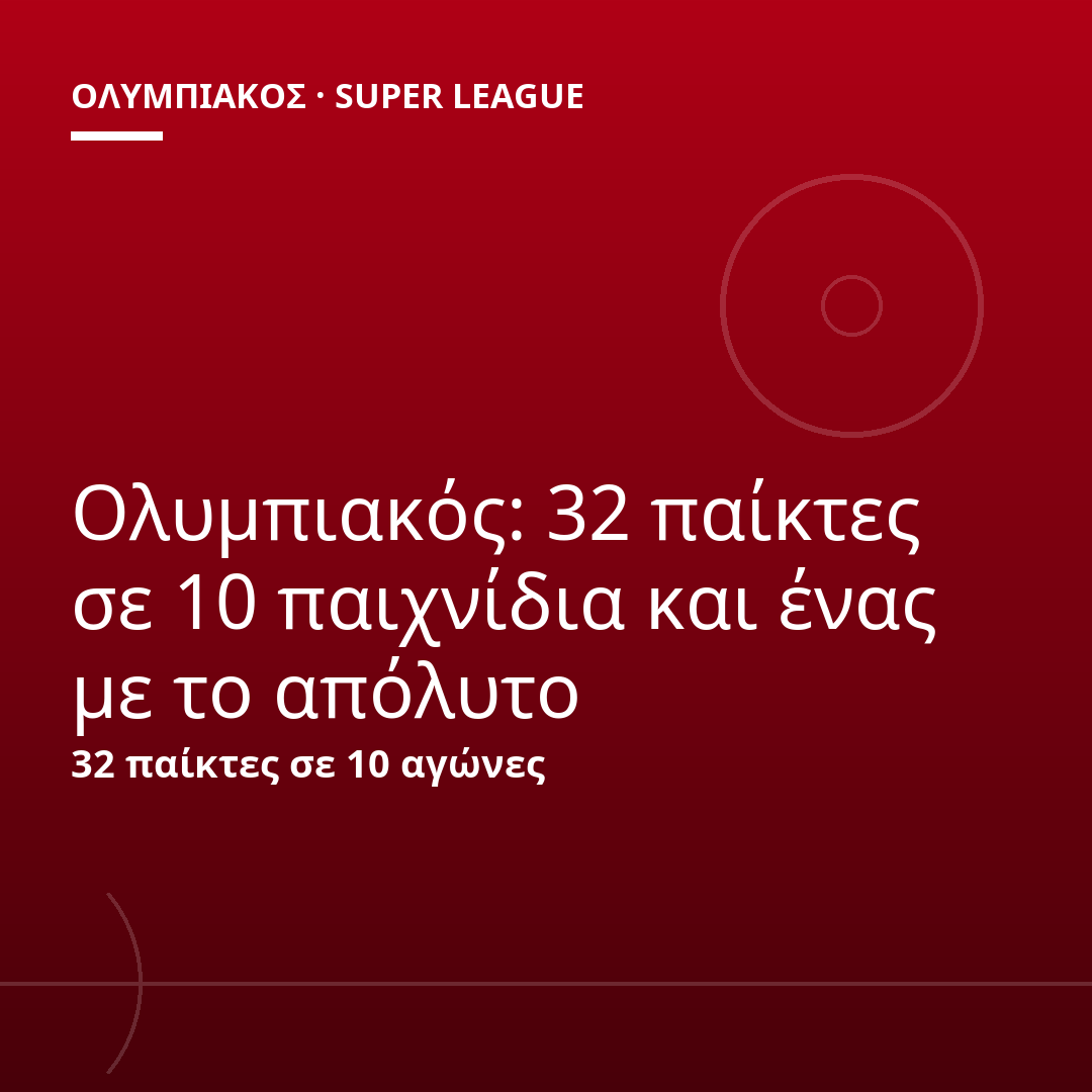Ολυμπιακός: 32 παίκτες σε 10 παιχνίδια και ένας με το απόλυτο