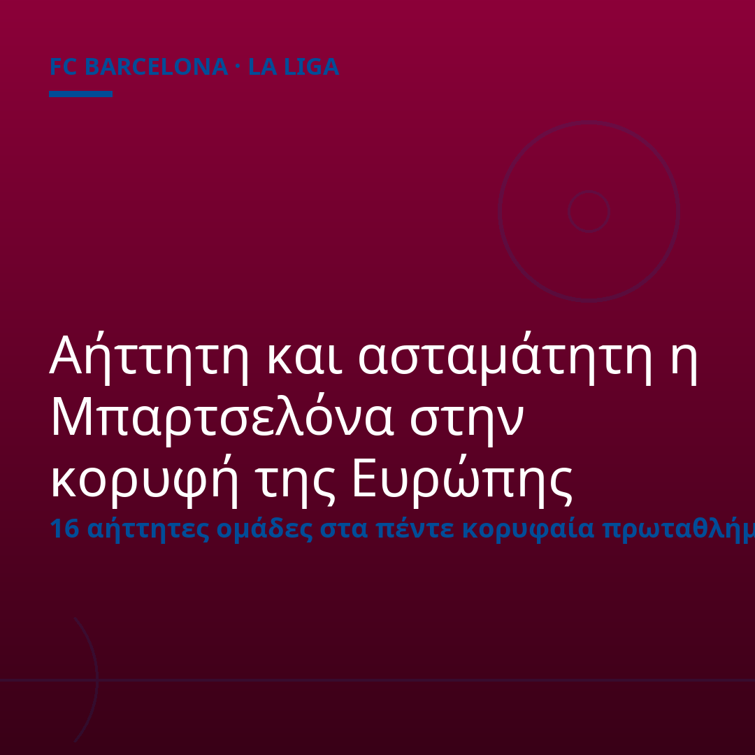 Αήττητη και ασταμάτητη η Μπαρτσελόνα στην κορυφή της Ευρώπης